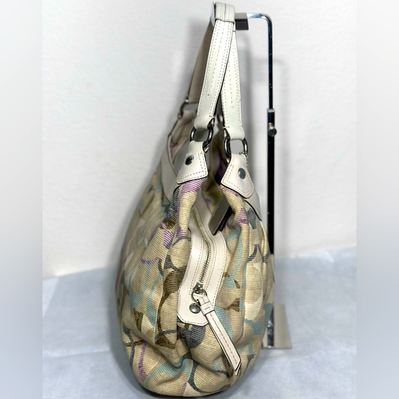 Coach Lynn Soho canvas and leather with silver hardware and silver metal. - Picture 3 of 15